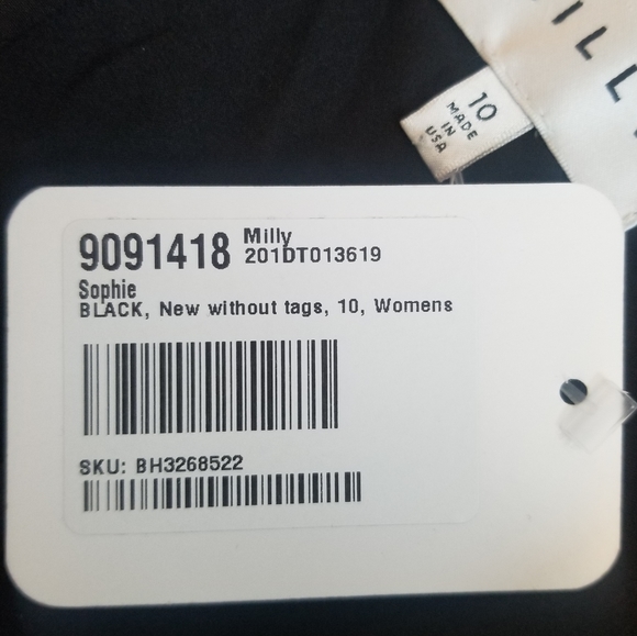 NWOT Milly Black Sophie Illusion Dot Dress, Size 10 - Picture 15 of 16